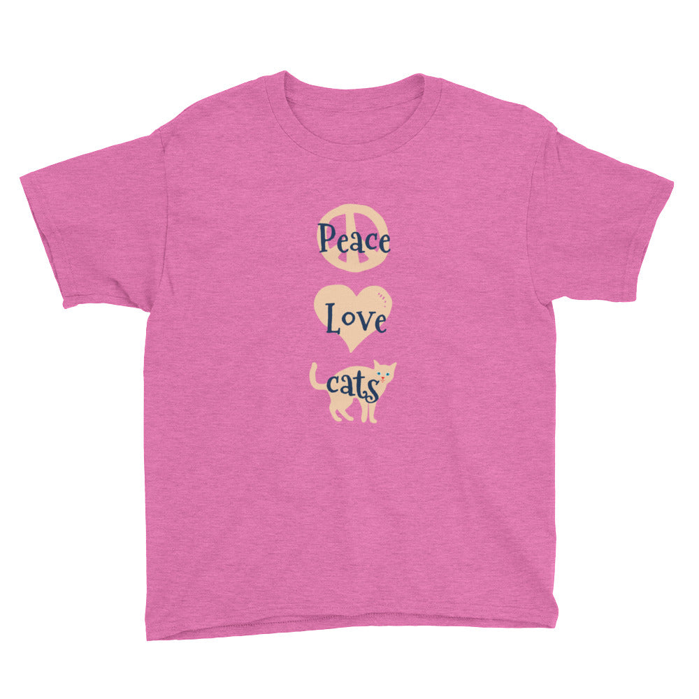 Peace Love Cats Kids' Soft Cotton Tee