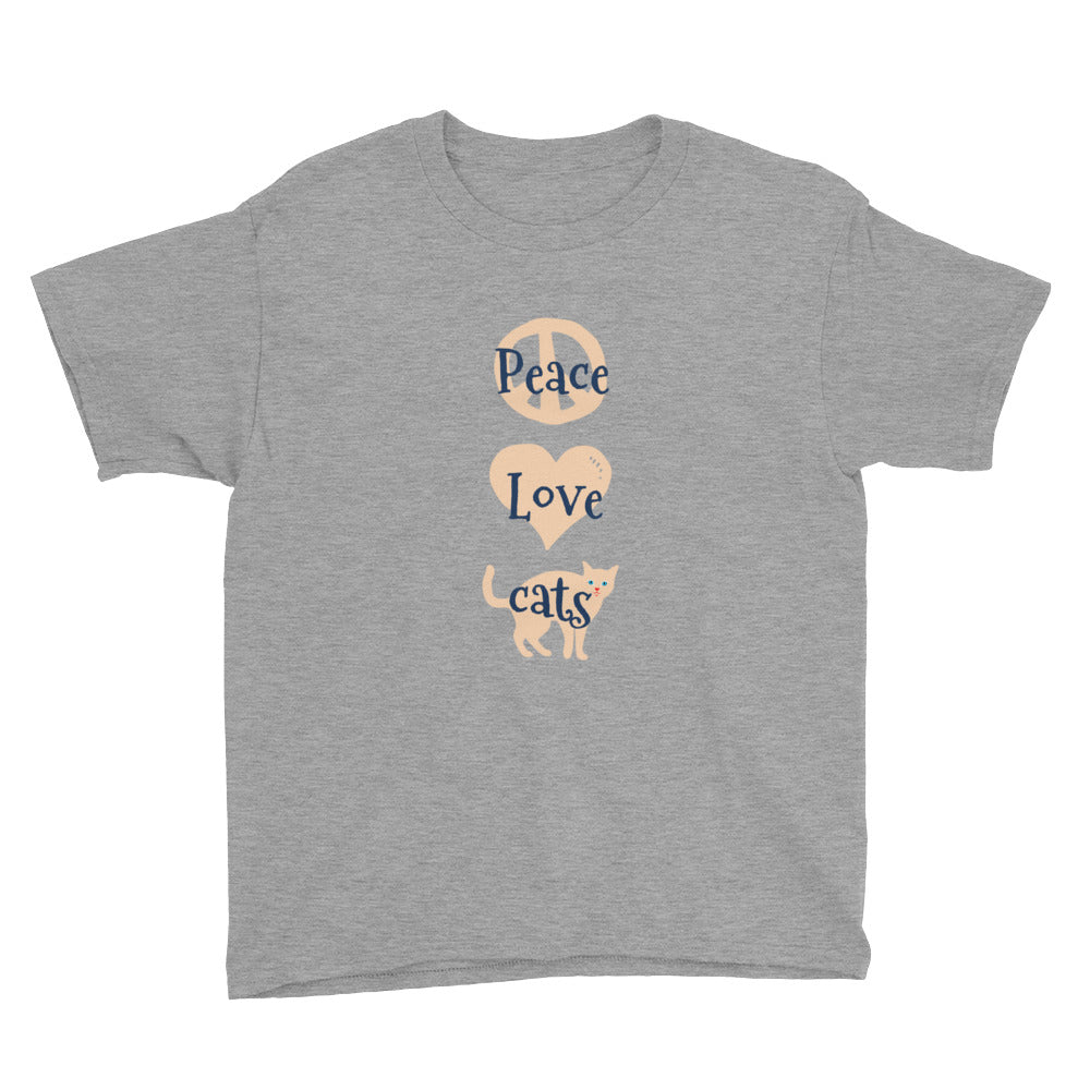 Peace Love Cats Kids' Soft Cotton Tee