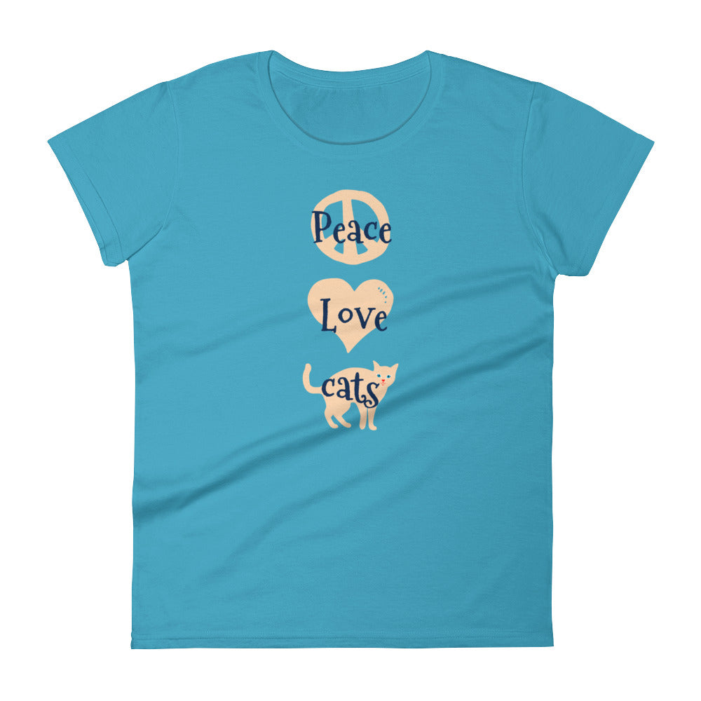 Peace Love Cats Women's T-shirt