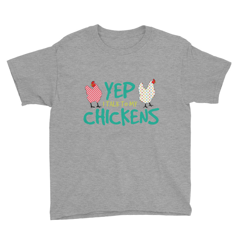 Yep, I Talk To My Chickens Kids' Soft Cotton Tee