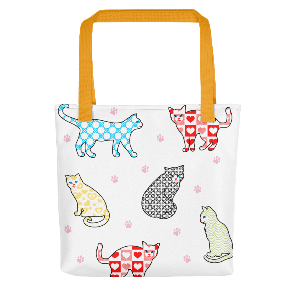 Cats In Gingham Hearts Tote bag