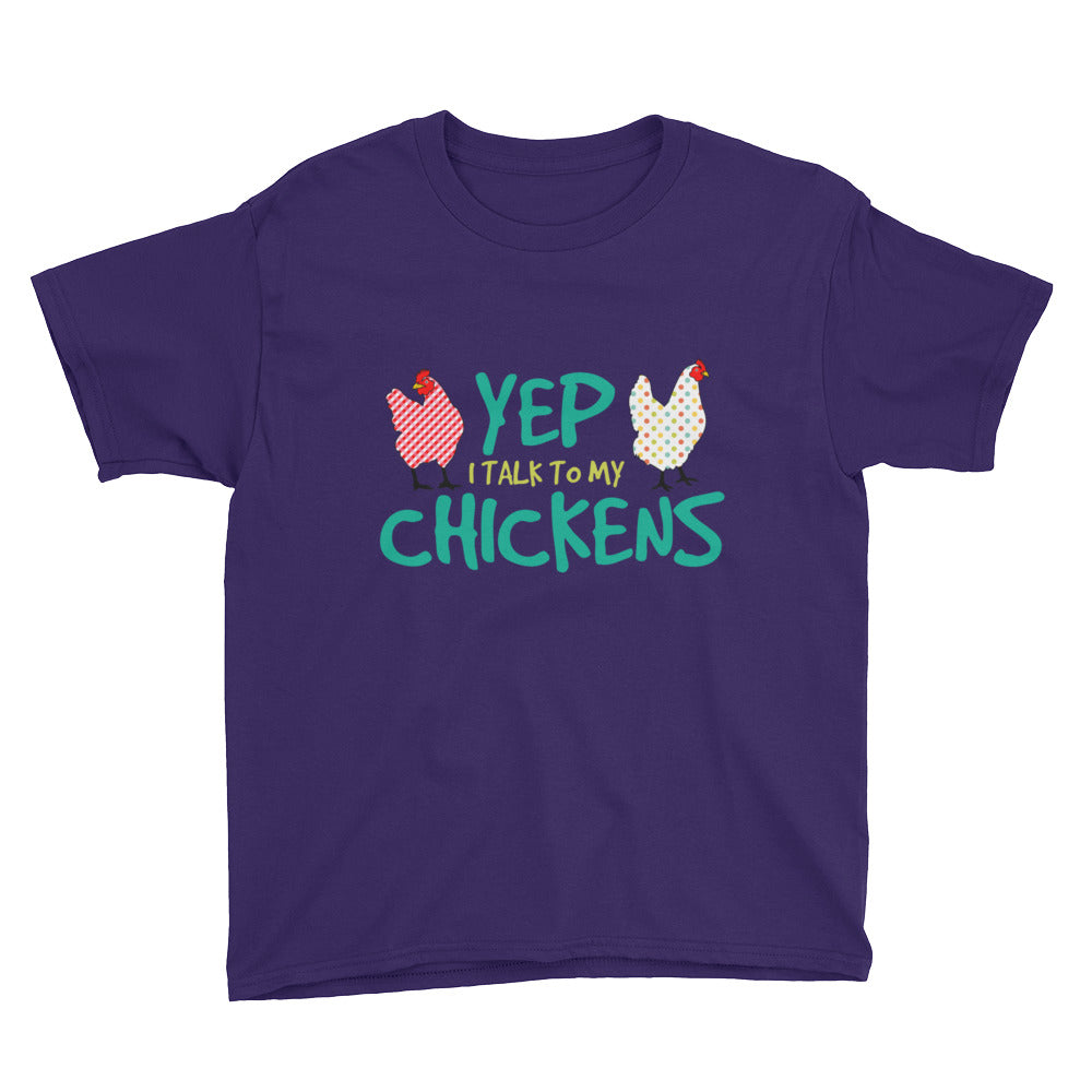 Yep, I Talk To My Chickens Kids' Soft Cotton Tee