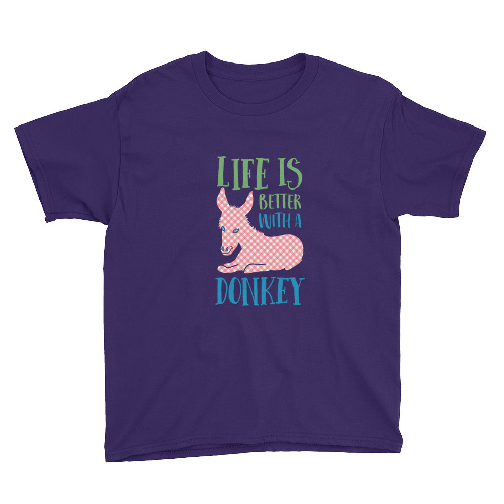 Life Is Better With A Donkey Kids' Soft Cotton Tee