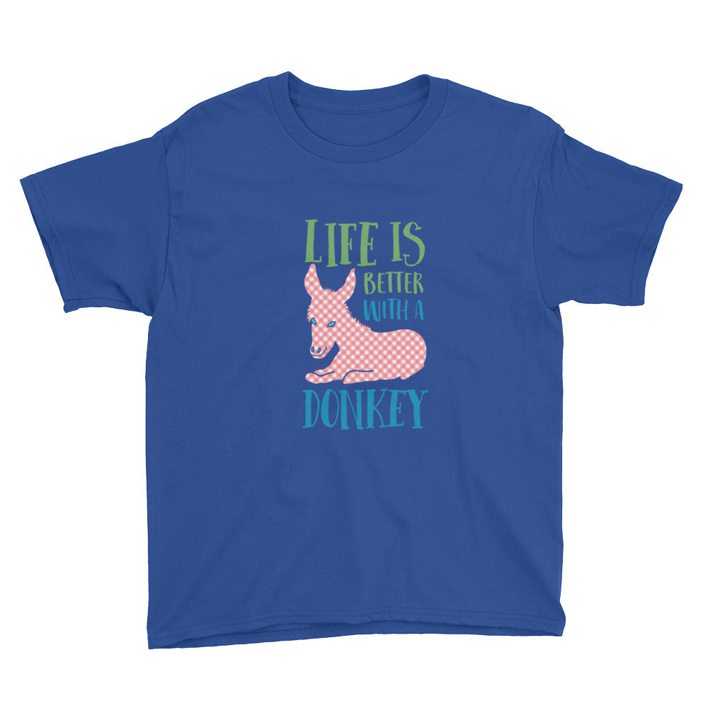 Life Is Better With A Donkey Kids' Soft Cotton Tee