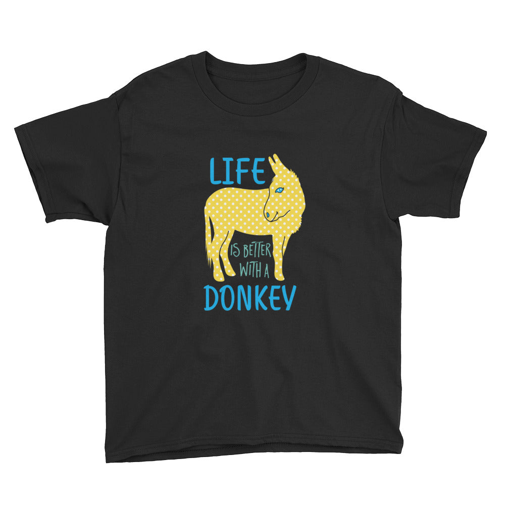 Life Is Better With A Donkey Kids' Soft Cotton Tee