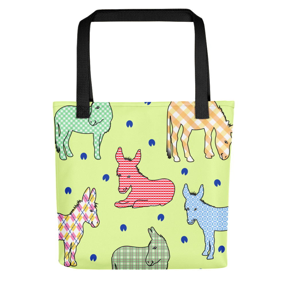 Donkeys In Gingham Tote bag